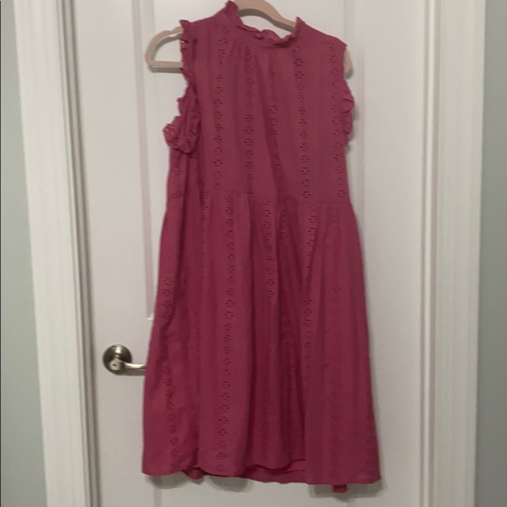 Rose color eyelet dress